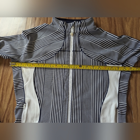 Lululemon Athletica Zip Up Lightweight Athletic Jacket Deep Navy Amica Stripe - Picture 8 of 10